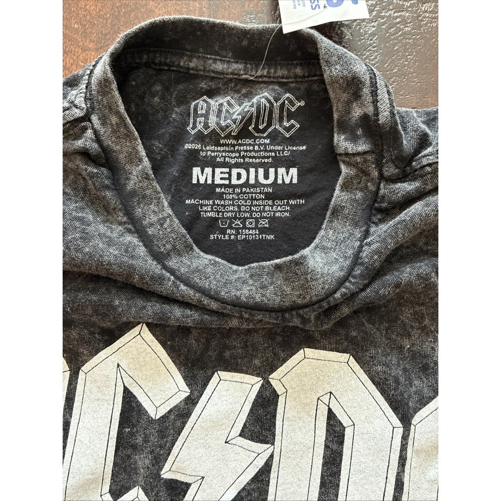 ACDC ~ T Shirt Sleeveless Muscle Tank Top Medium VIntage look! New - Picture 2 of 5